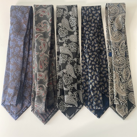 Premium Brands Dark Paisley Ties for Men- Burma Bibas, Black Brown 1826 and More - Picture 4 of 10